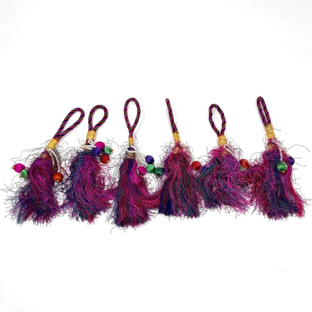 Unbranded Multicolor Tassel Beaded Napkin Holder Set